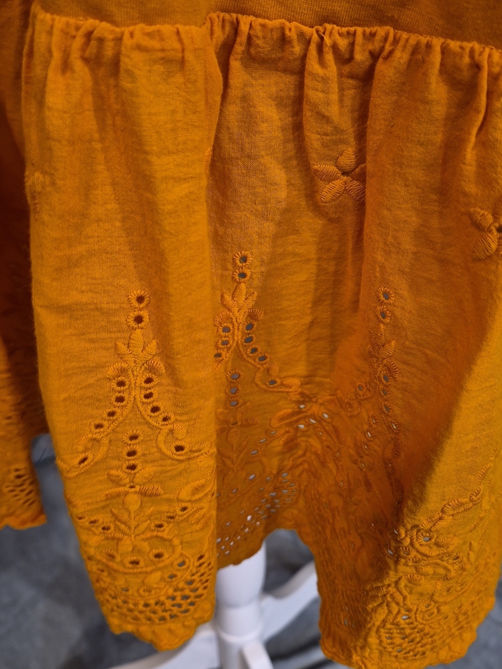 SHEIN Mustard Short Sleeve Midi Dress with Ruffle Hem - Picture 4 of 5